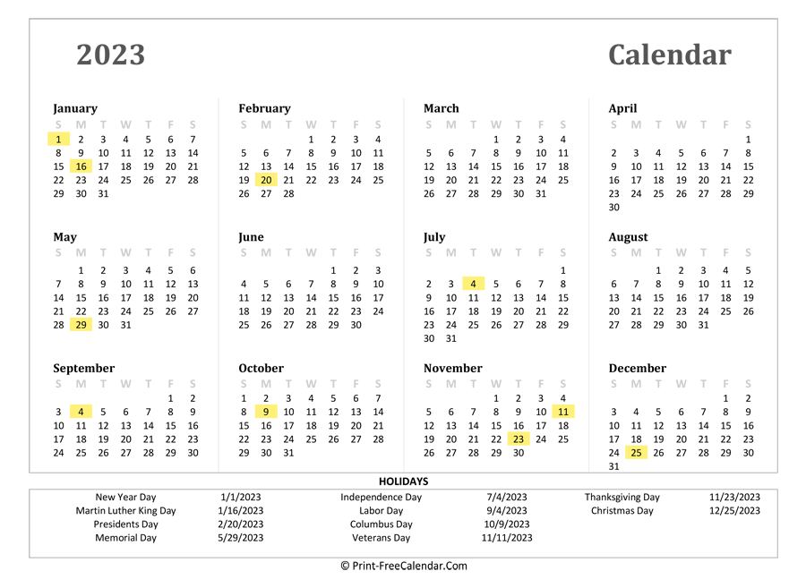 2023-yearly-calendar-with-holidays-landscape-layout