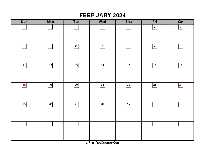 2024 boxy calendar february