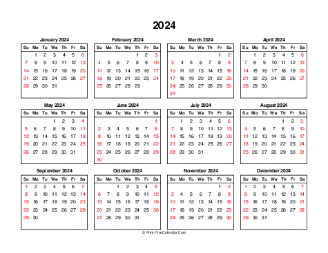2024 calendar