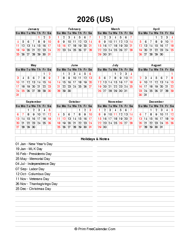 2026 Calendar 2026 With Holidays Printable Free Lily Printable 2026 Calendar 2026 With Holidays Printable Free Lily Printable