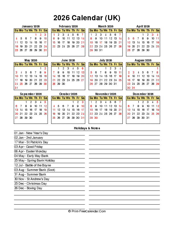 Calendar 2026 UK With Bank Holidays Plan Your Year Ahead Calendars 123 Calendar 2026 UK With Bank Holidays Plan Your Year Ahead Calendars 123