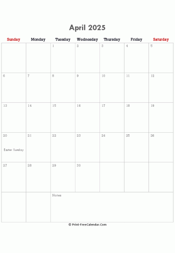 april 2025 calendar printable with holidays portrait layout