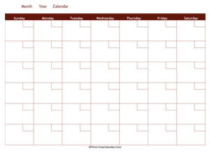 blank monthly calendar 2023 style3