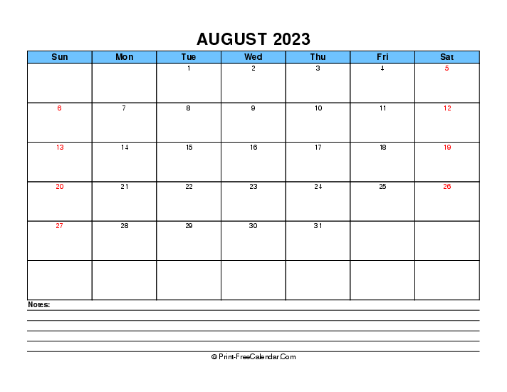 august 2023 editable calendar