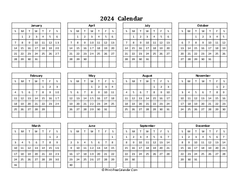 calendar yearly 2024 landscape