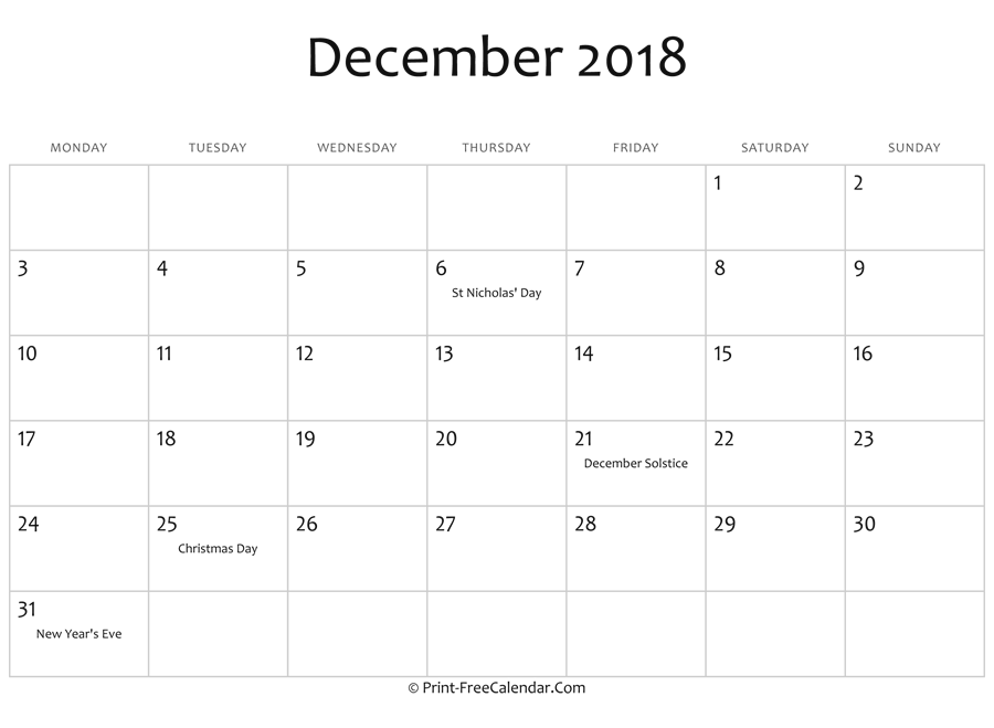 december-2018-editable-calendar-with-holidays