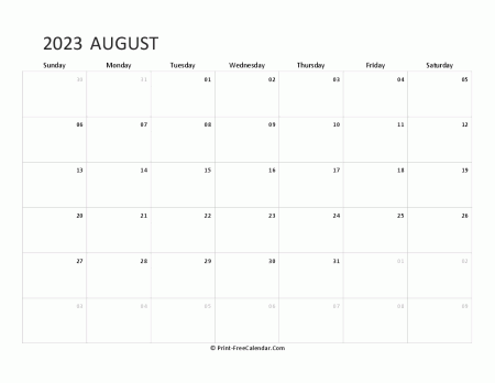 editable august calendar 2023 landscape layout