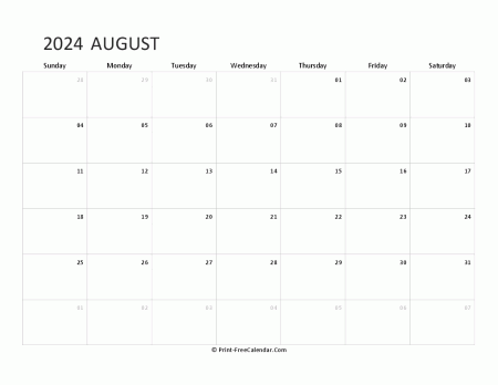 editable august calendar 2024 landscape layout