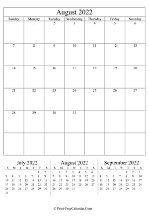editable calendar august 2022 (portrait layout)