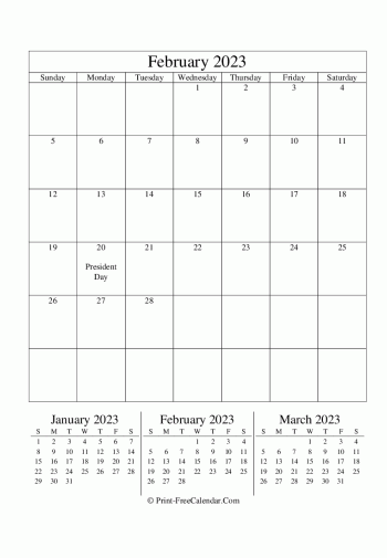 editable calendar february 2023 portrait layout