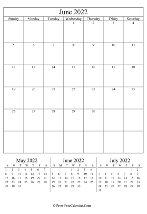 editable calendar june 2022 (portrait layout)