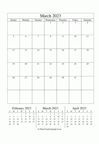 editable calendar march 2023 (portrait layout)