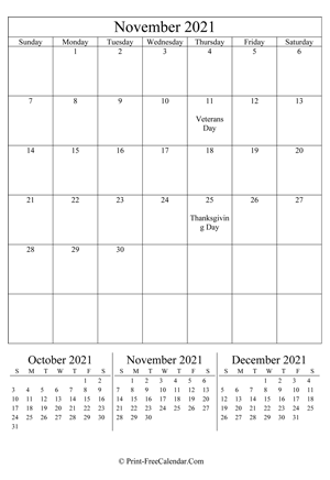 editable calendar november 2021 (portrait layout)