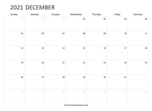 editable december calendar 2021 (landscape layout)