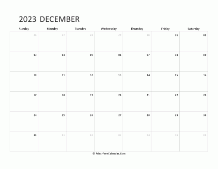 editable december calendar 2023 landscape layout