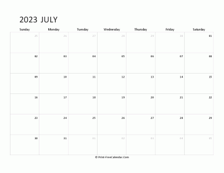 editable july calendar 2023 landscape layout