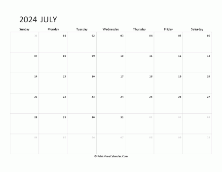 editable july calendar 2024 landscape layout