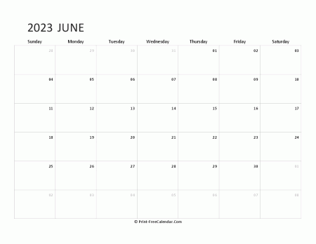 editable june calendar 2023 landscape layout