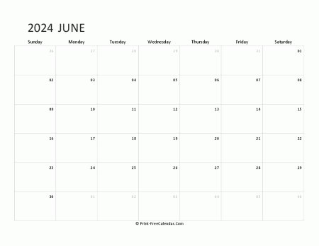 editable june calendar 2024 landscape layout