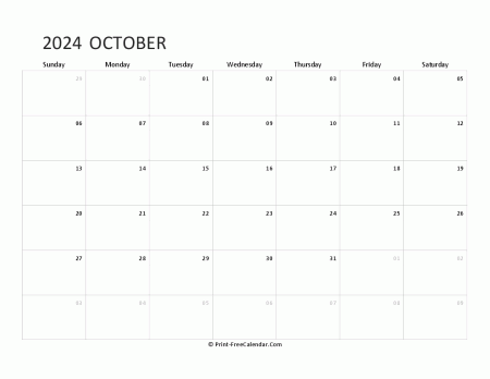 editable october calendar 2024 landscape layout