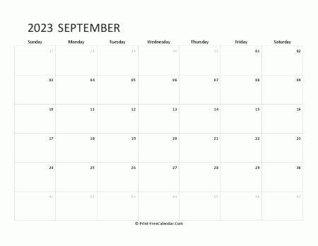 editable september calendar 2023 (landscape layout)