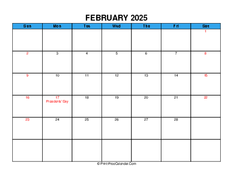February 2025 USA Calendars