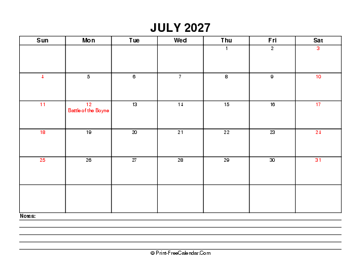 July 2027 Editable Calendar With Uk Bank Holidays Sunday Start, Landscape Layout