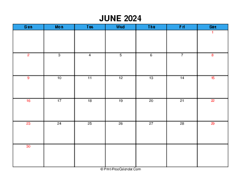 June 2024 USA Calendars