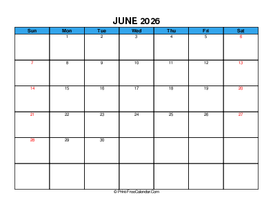 june 2026 calendar with usa holidays, weeks start on sunday, landscape