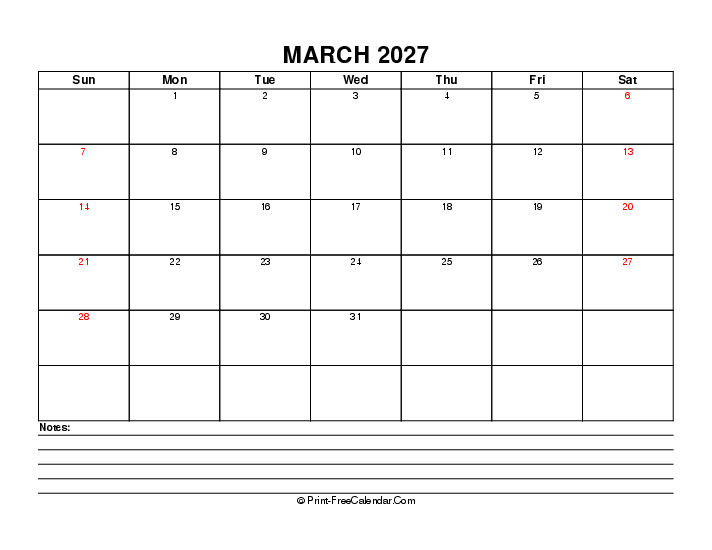 march 2027 editable calendar with usa holidays, week start on sunday, Landscape orientation