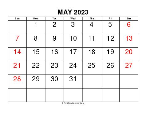 May 2023 Calendars