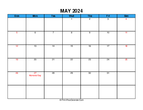 May 2024 USA Calendars