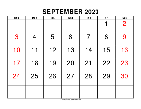 September 2023 Calendars