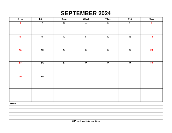 september 2024 editable calendar with uk-bank holidays, week start on sunday, Landscape orientation