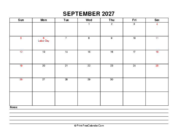 september 2027 editable calendar with usa holidays, week start on sunday, Landscape orientation