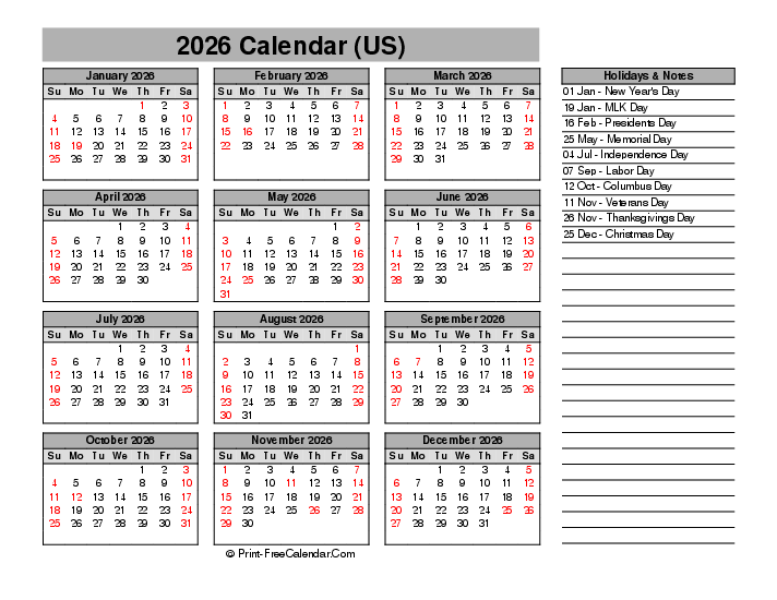 2026 USA Calendars With Holidays In PDF WORD EXCEL 2026 USA Calendars With Holidays In PDF WORD EXCEL